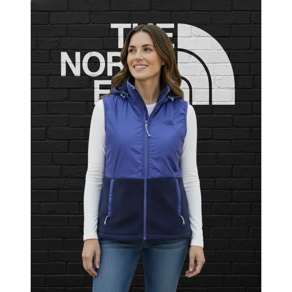 🔥North Face❄️Vest Women 💜Purple Color Block Polartec Outdoor Slay Gropcore L